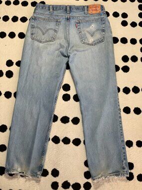 Levi's 516 Jeans Men 36x30 Blue Slim Fit Straight Leg Faded Distressed Denim